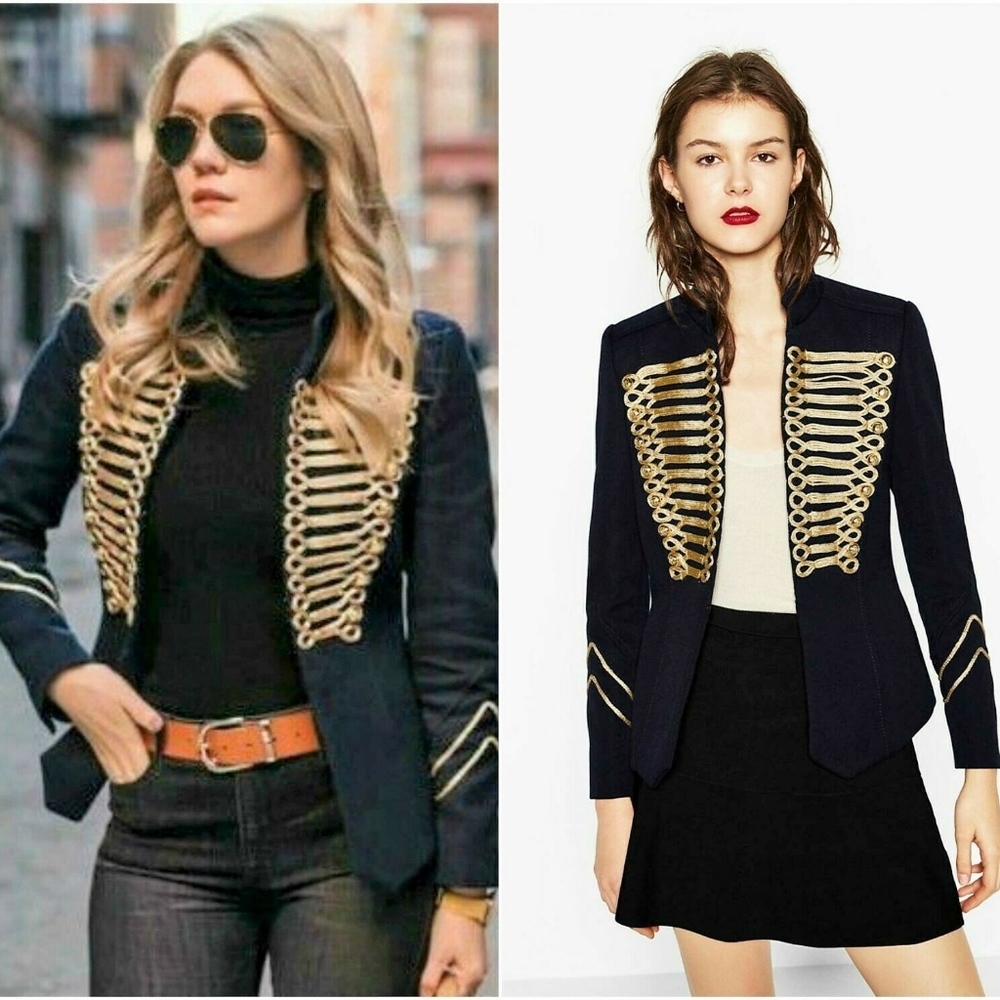 Zara Blogger's Choice Navy Military Jacket/Blazer Small